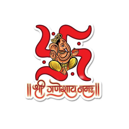 Shree Ganeshay Namah Sticker waterproof vinyl decal for laptop, bike, car & bottle