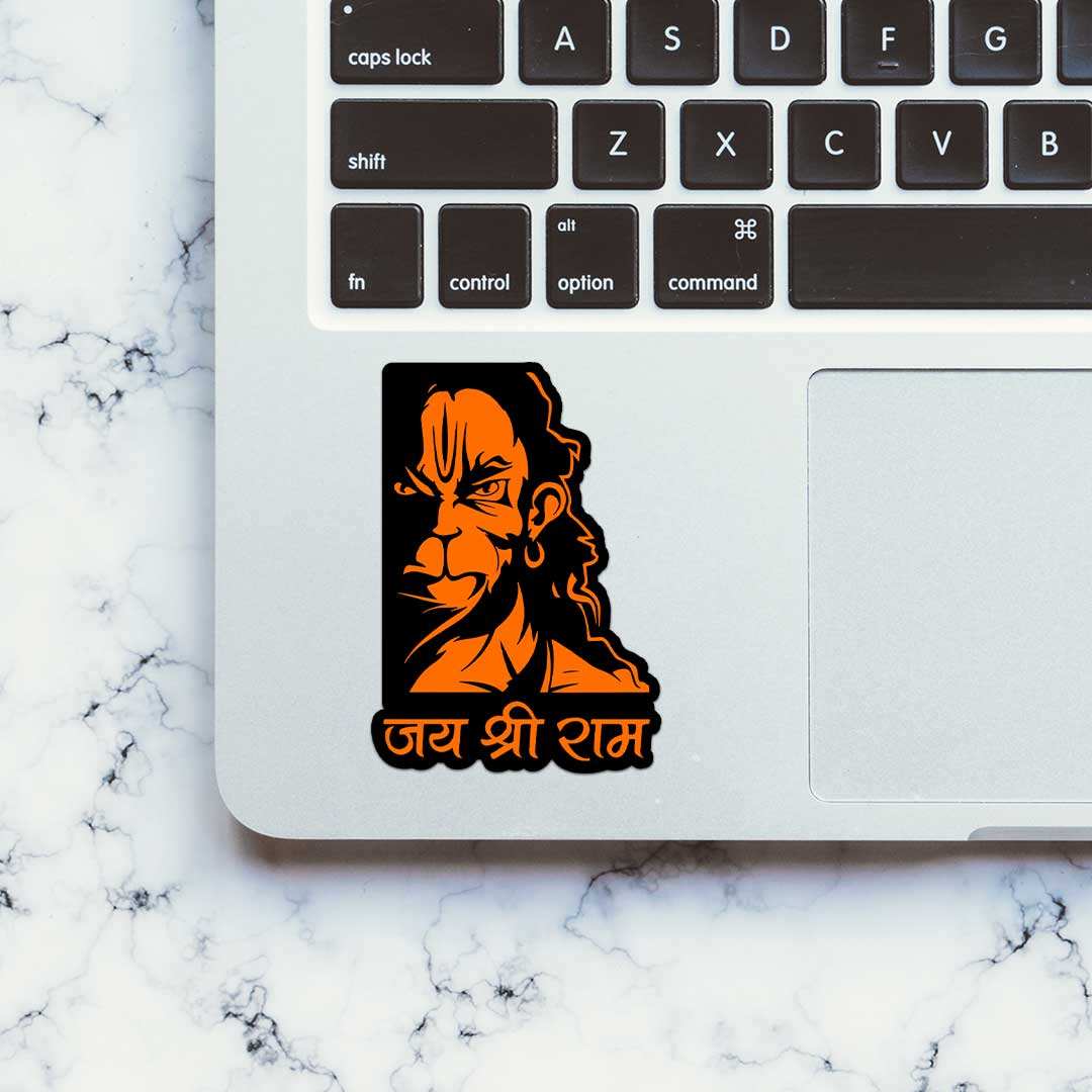 Shree Ram 0.1 Sticker waterproof vinyl decal for laptop, bike, car & bottle