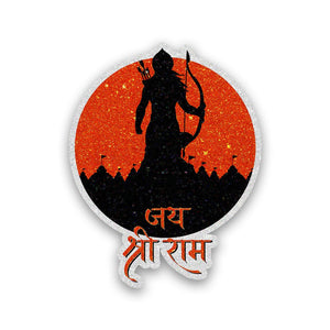 Shree Ram 4.0 Glitter Sticker waterproof vinyl decal for laptop, bike, car & bottle