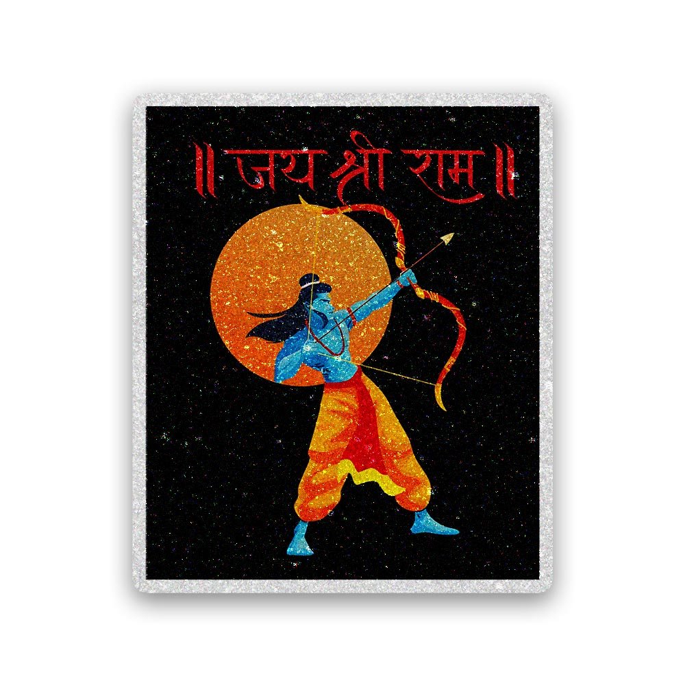 Shree Ram 5.0 Glitter Sticker - Glitter Stickers | STICK IT UP