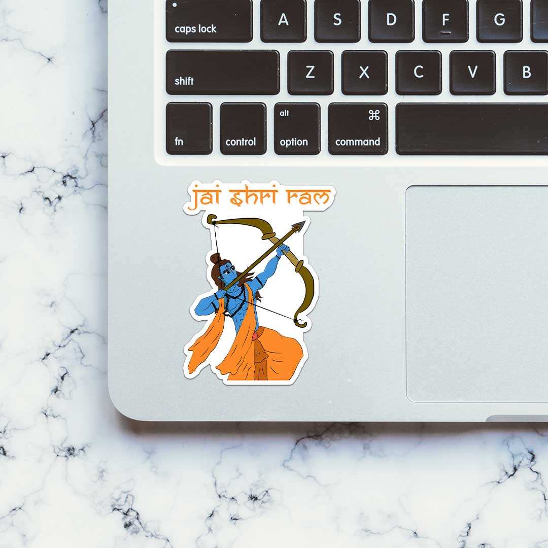 Shree Ram Sticker waterproof vinyl decal for laptop, bike, car & bottle