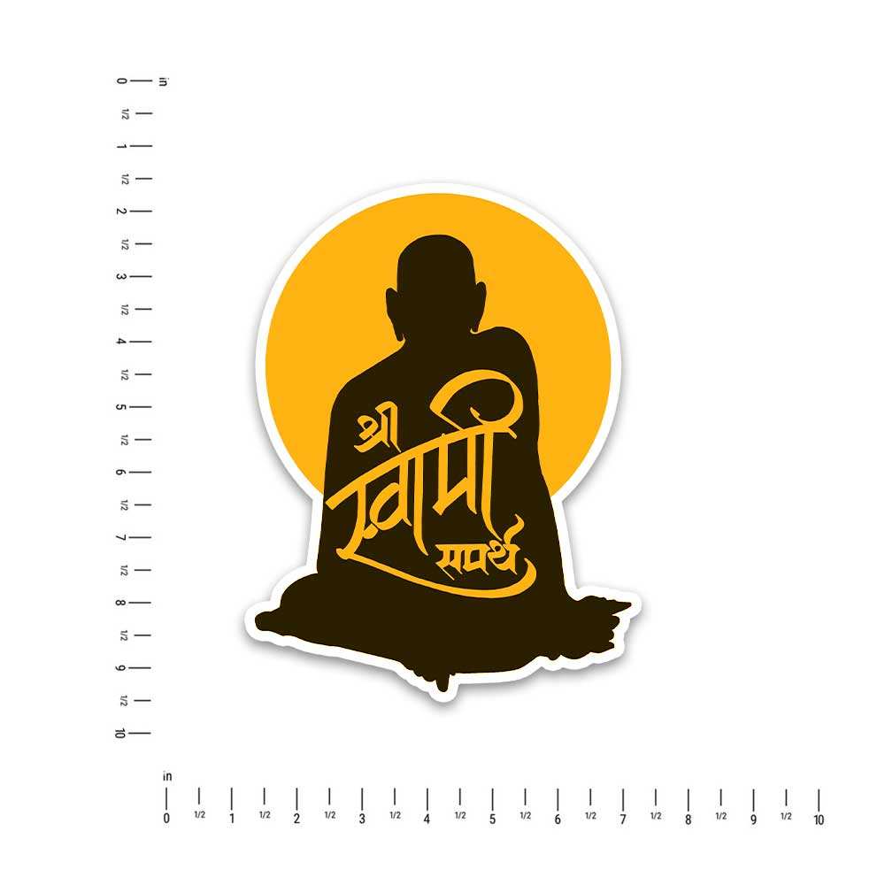 Shree Swami Samarth Bumper Sticker waterproof vinyl decal for laptop, bike, car & bottle