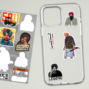 Sidhu Moose Wala Mini sticker sheet waterproof vinyl decal for laptop, bike, car & bottle