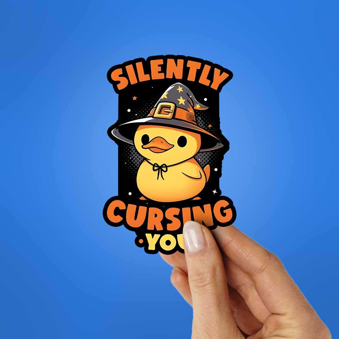 Silently Cursing You Sticker waterproof vinyl decal for laptop, bike, car & bottle