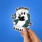 Sipping & Reading Sticker waterproof vinyl decal for laptop, bike, car & bottle