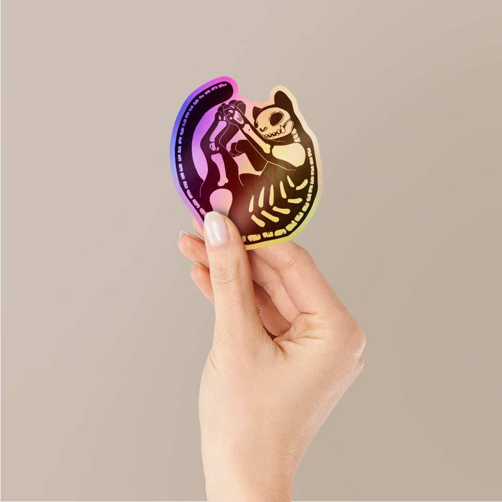Skeleton Holographic Stickers waterproof vinyl decal for laptop, bike, car & bottle