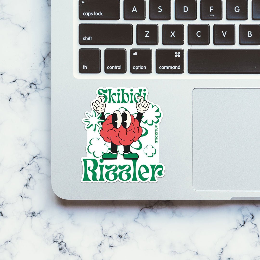 Skibidi RIzzler Sticker waterproof vinyl decal for laptop, bike, car & bottle