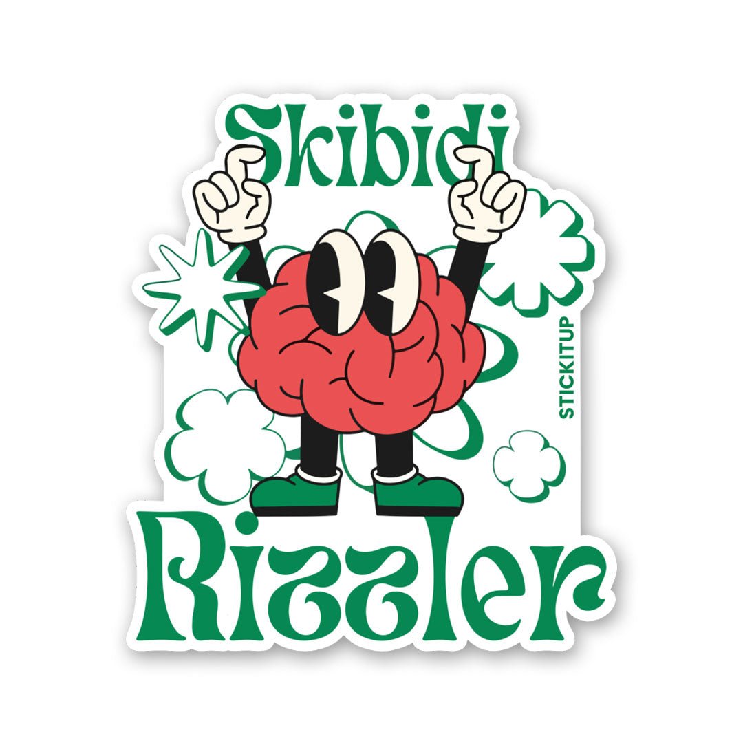 Skibidi RIzzler Sticker waterproof vinyl decal for laptop, bike, car & bottle