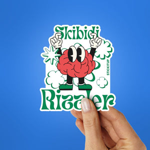 Skibidi RIzzler Sticker waterproof vinyl decal for laptop, bike, car & bottle