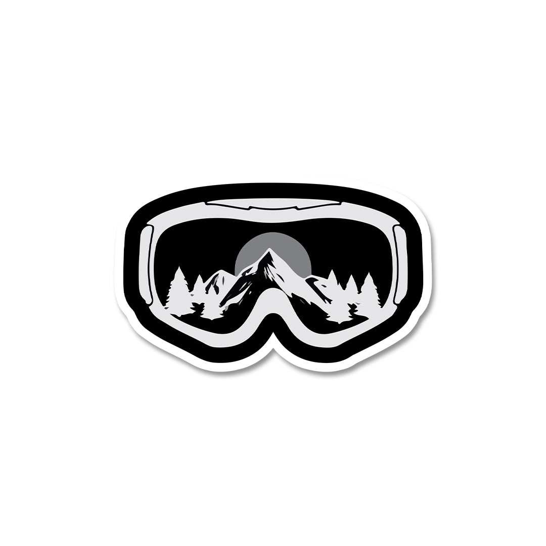 Skiing Glasses Sticker waterproof vinyl decal for laptop, bike, car & bottle