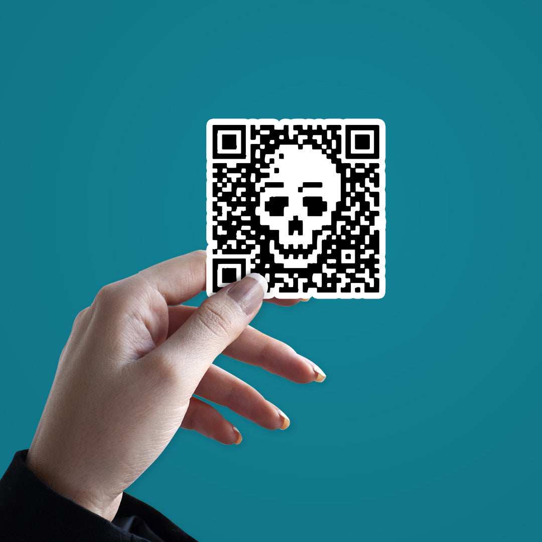 Skull Barcode Sticker waterproof vinyl decal for laptop, bike, car & bottle