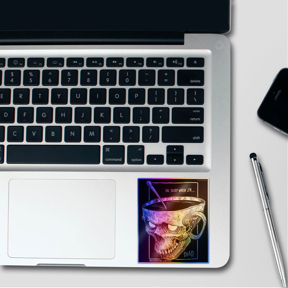 Skull Brain Bowl Holographic Stickers - Holographic stickers | STICK IT UP