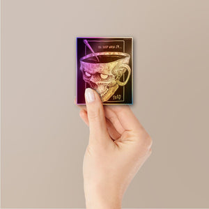 Skull Brain Bowl Holographic Stickers - Holographic stickers | STICK IT UP