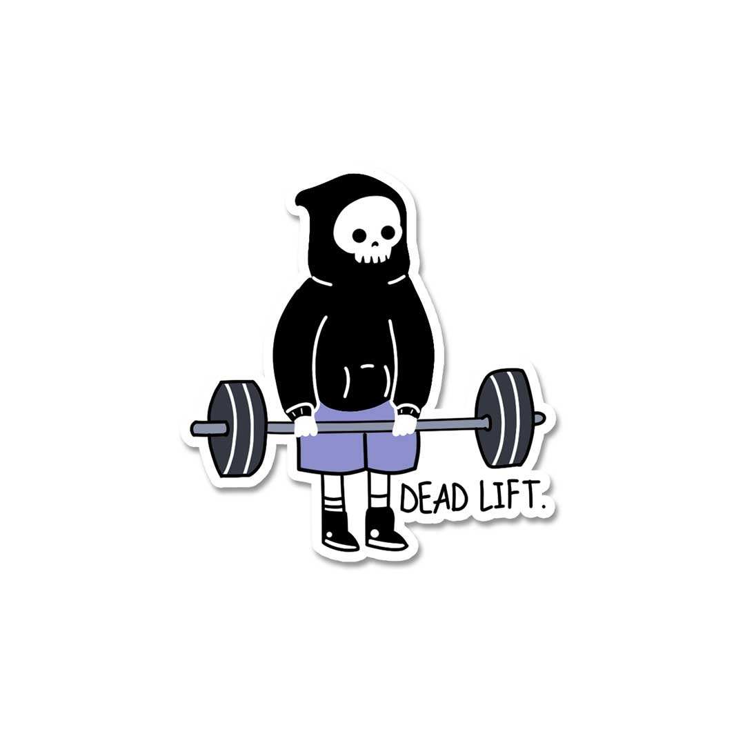 Skull Dead Lift Sticker waterproof vinyl decal for laptop, bike, car & bottle