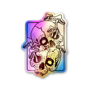 Skull Mushroom Holographic Stickers waterproof vinyl decal for laptop, bike, car & bottle