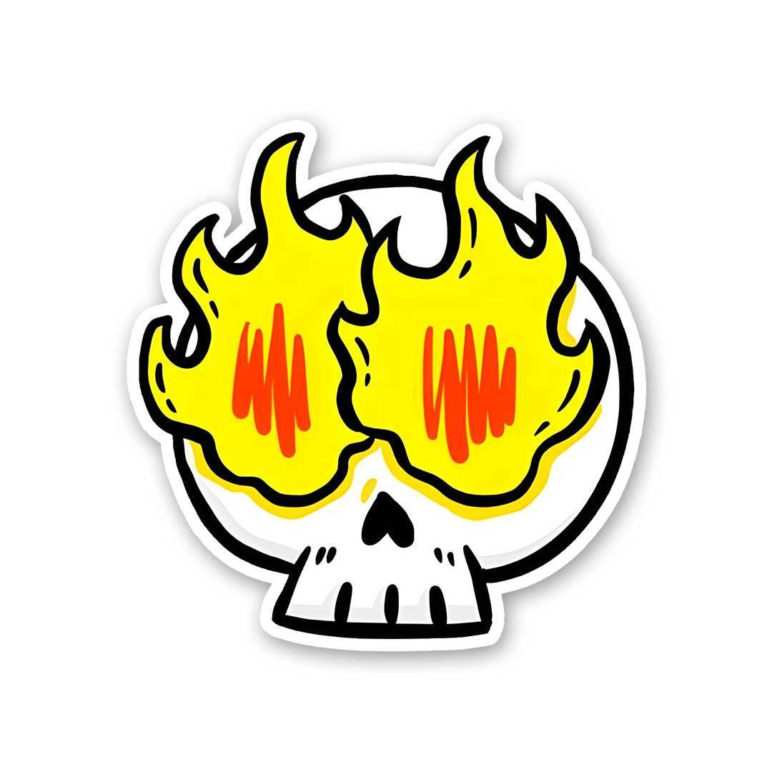 Skull On Fire Sticker - Stickers | STICK IT UP