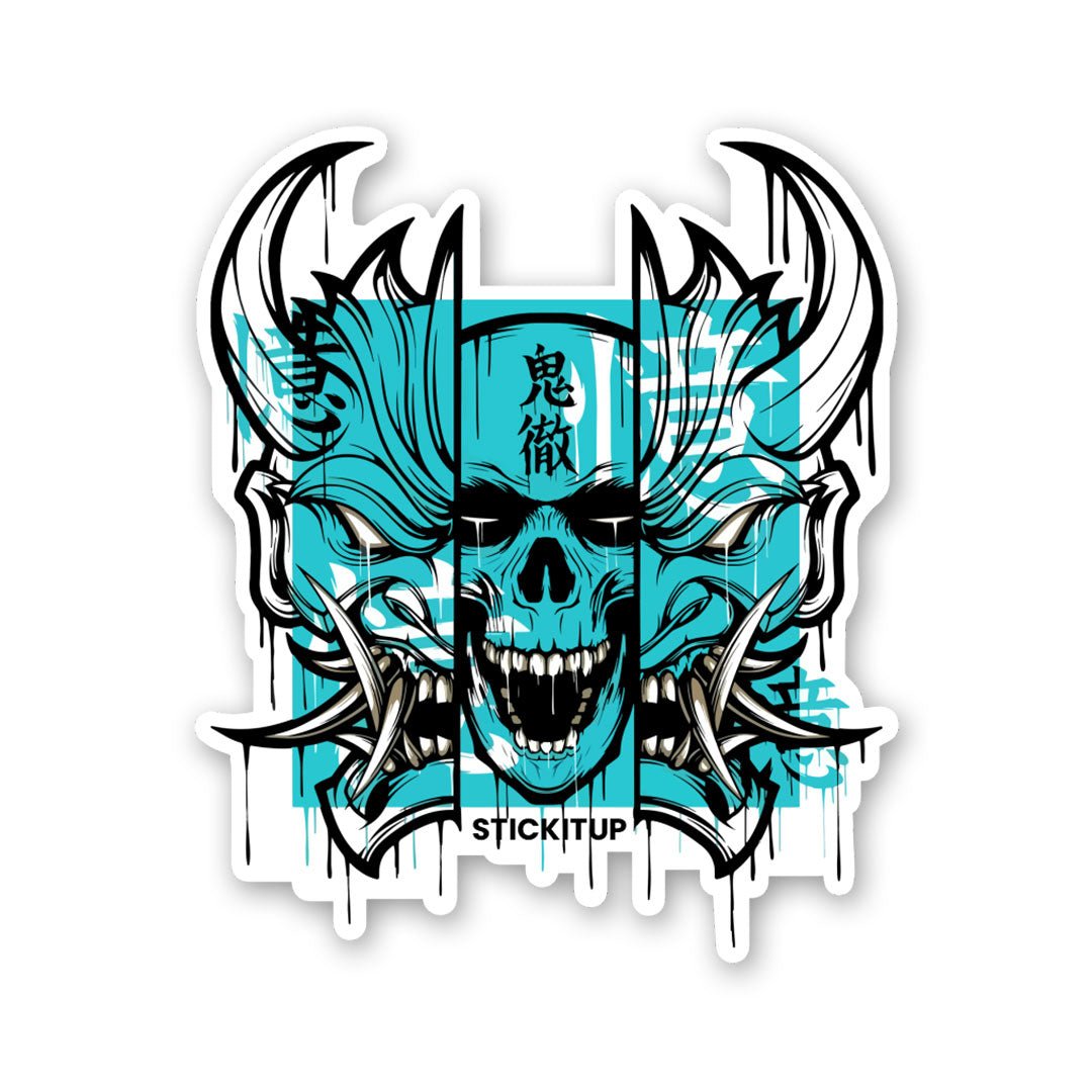 Skull Oni Demon Mask Sticker - Stickers | STICK IT UP