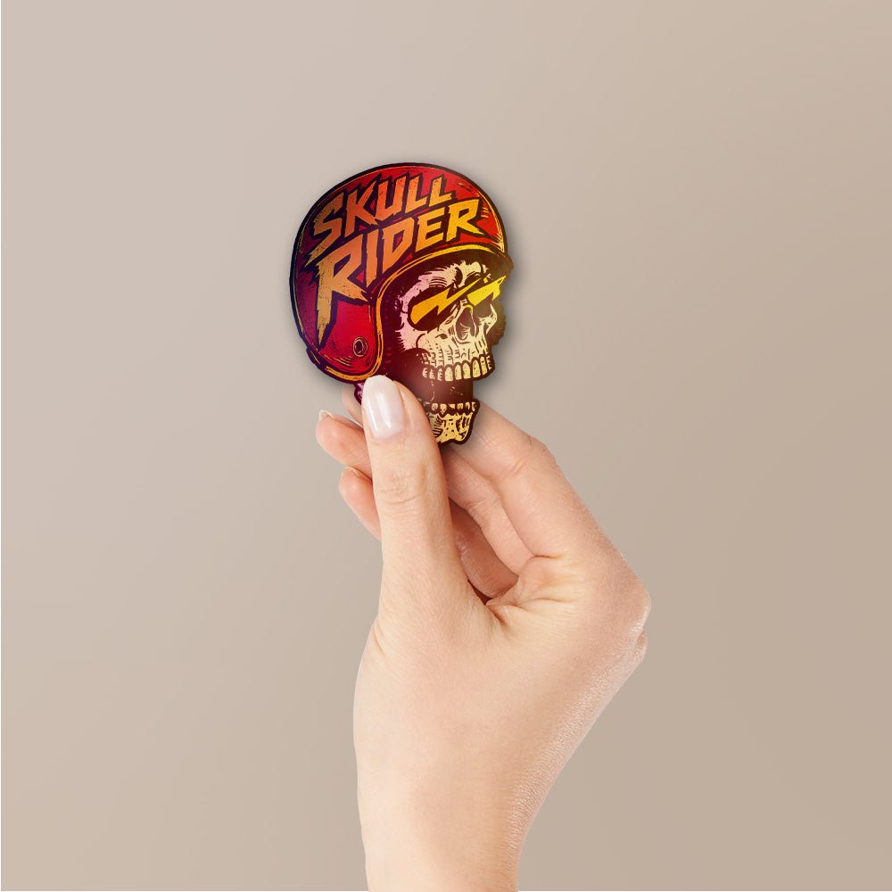 Skull Rider Yellow Holographic Stickers - Holographic stickers | STICK IT UP