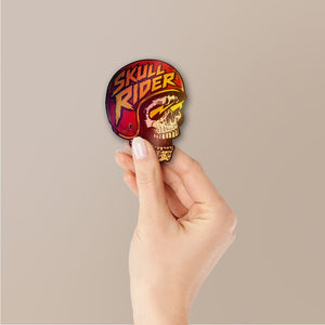 Skull Rider Yellow Holographic Stickers - Holographic stickers | STICK IT UP