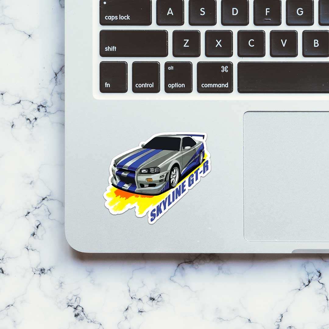 Skyline Gt R Sticker waterproof vinyl decal for laptop, bike, car & bottle