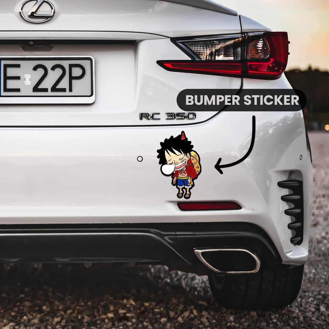 Sleeping Luffy Bumper Sticker waterproof vinyl decal for laptop, bike, car & bottle