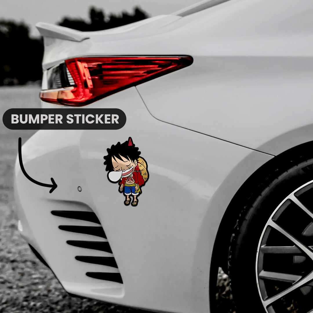 Sleeping Luffy Bumper Sticker waterproof vinyl decal for laptop, bike, car & bottle