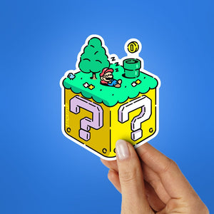 Sleeping Super Mario Sticker waterproof vinyl decal for laptop, bike, car & bottle