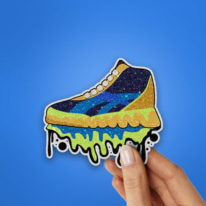 Sneaker Design Glitter Sticker waterproof vinyl decal for laptop, bike, car & bottle