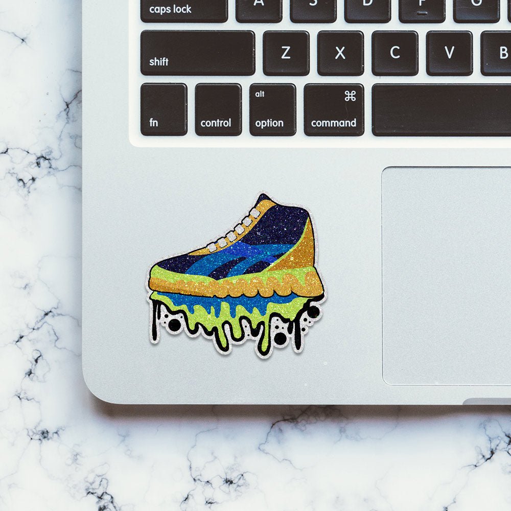 Sneaker Design Glitter Sticker waterproof vinyl decal for laptop, bike, car & bottle