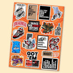 Sneaker Head Mini sticker sheet waterproof vinyl decal for laptop, bike, car & bottle