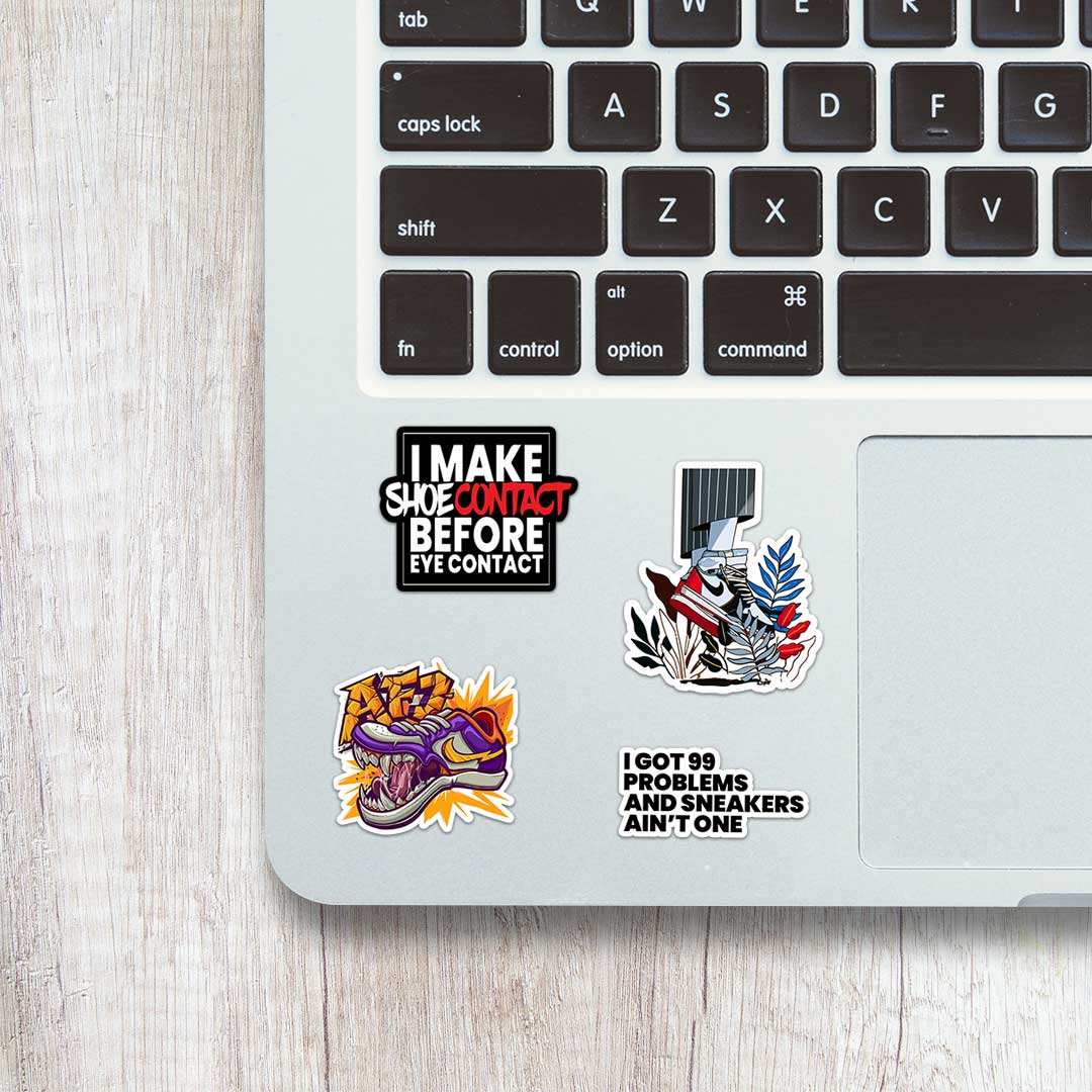 Sneaker Head Mini sticker sheet waterproof vinyl decal for laptop, bike, car & bottle