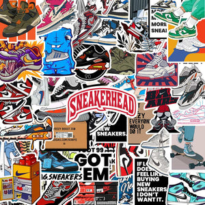 Sneakers Sticker Packs [50 sticker] waterproof vinyl decal for laptop, bike, car & bottle