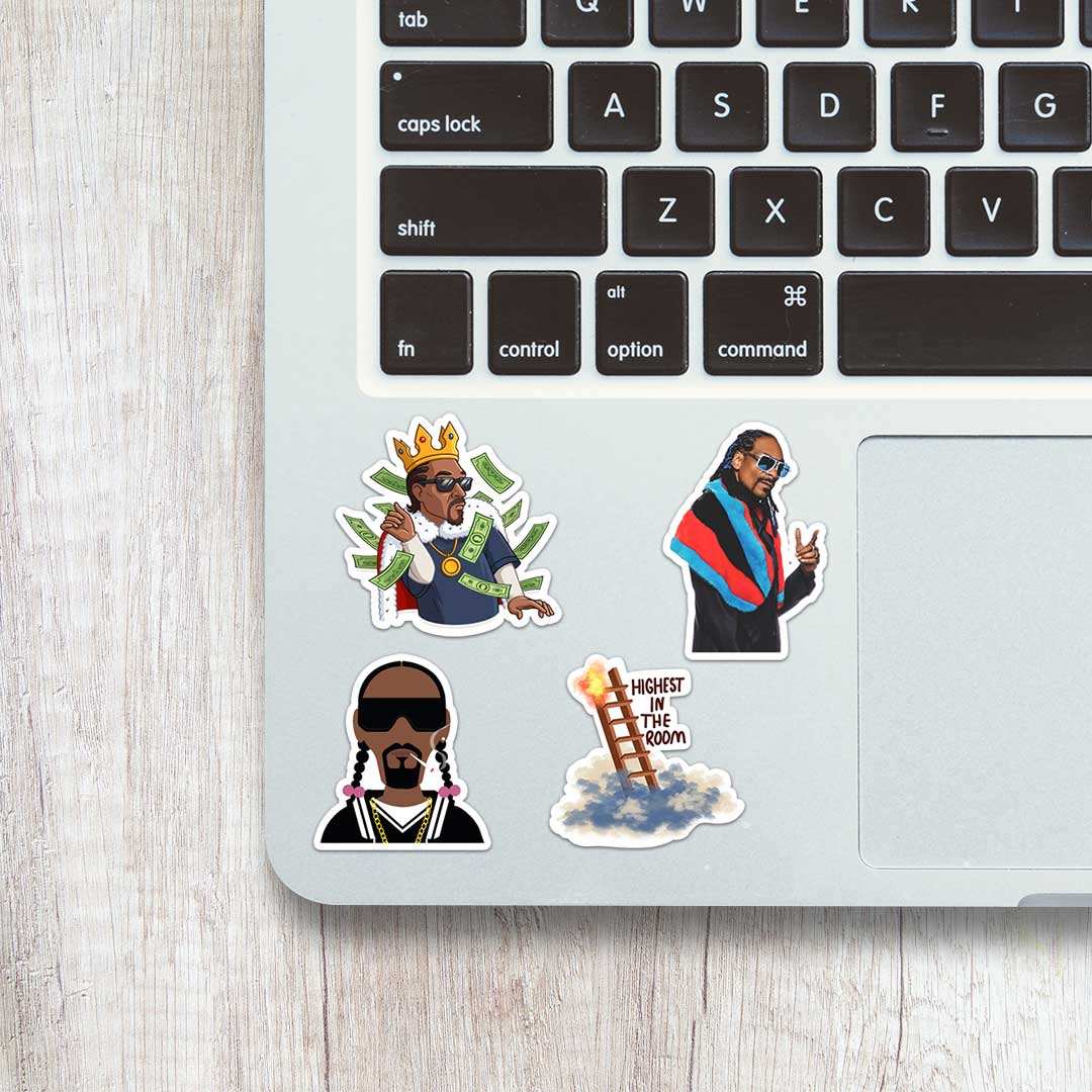 Snoop dog mini sticker sheet waterproof vinyl decal for laptop, bike, car & bottle
