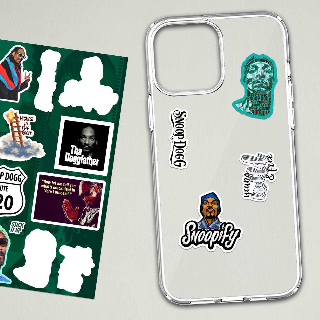 Snoop dog mini sticker sheet waterproof vinyl decal for laptop, bike, car & bottle