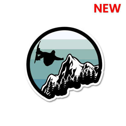 Snow Surfing Sticker waterproof vinyl decal for laptop, bike, car & bottle
