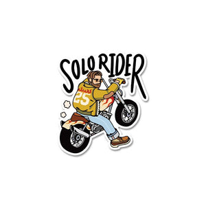 Solo Rider Sticker waterproof vinyl decal for laptop, bike, car & bottle