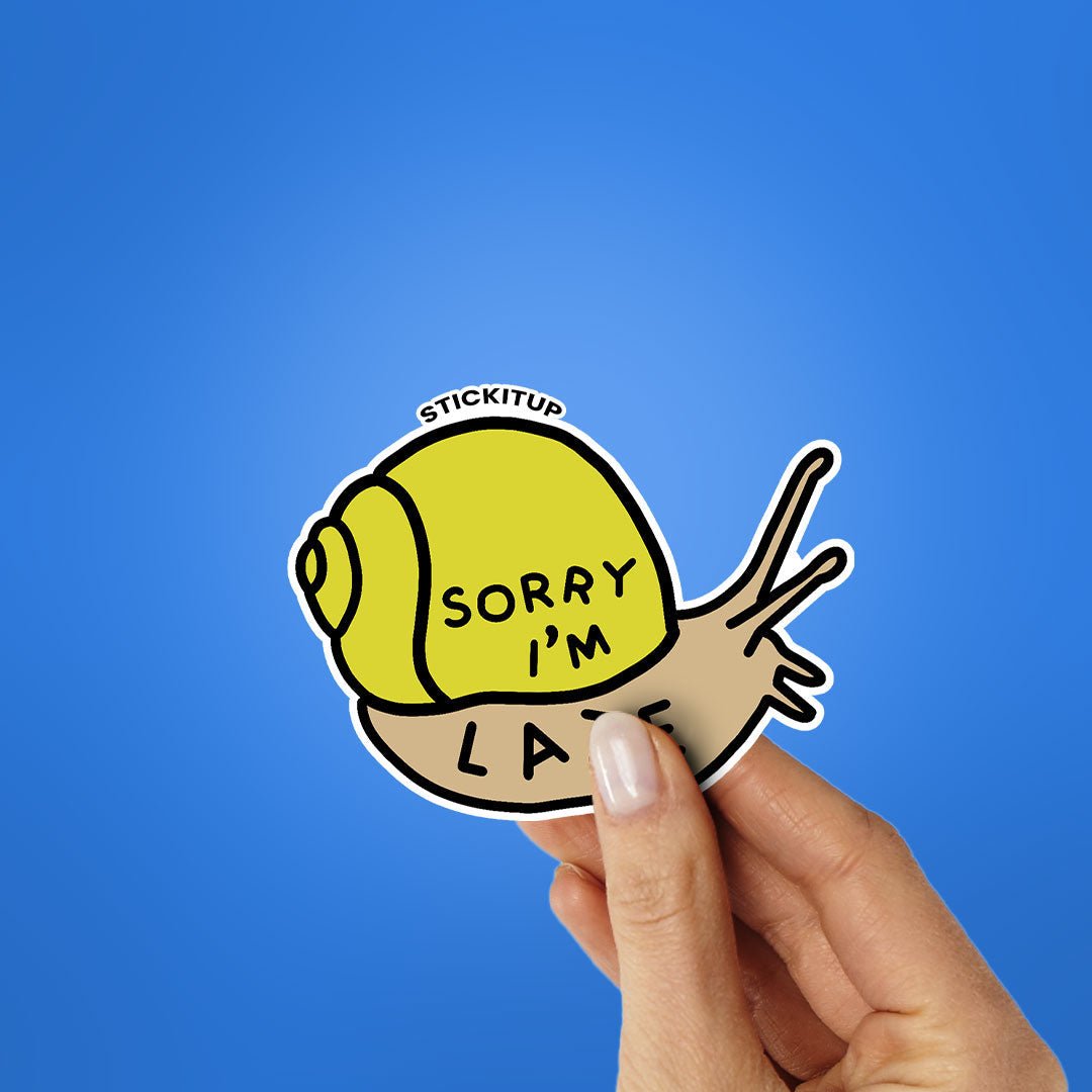 Sorry I'm Late 1.0 Sticker waterproof vinyl decal for laptop, bike, car & bottle