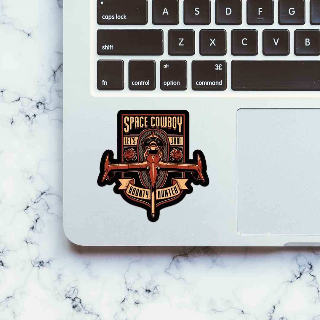 Space Cowboy Sticker waterproof vinyl decal for laptop, bike, car & bottle