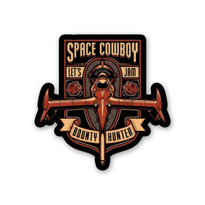 Space Cowboy Sticker waterproof vinyl decal for laptop, bike, car & bottle