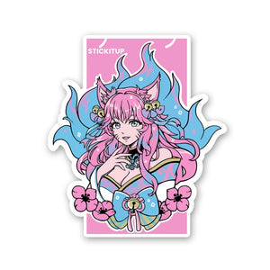 Spirit Ahri Sticker waterproof vinyl decal for laptop, bike, car & bottle