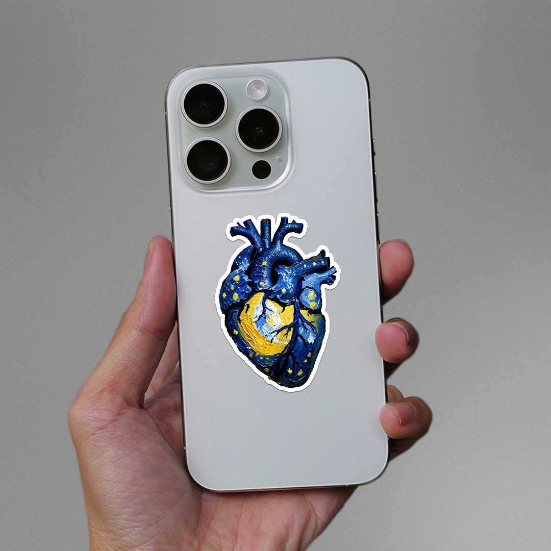 Starry Heart Sticker waterproof vinyl decal for laptop, bike, car & bottle