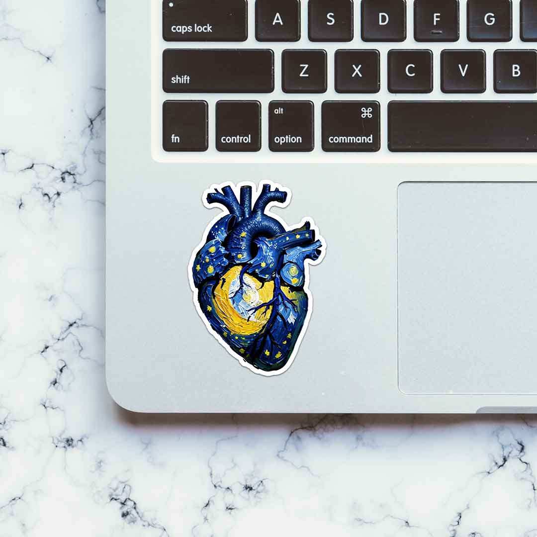 Starry Heart Sticker waterproof vinyl decal for laptop, bike, car & bottle