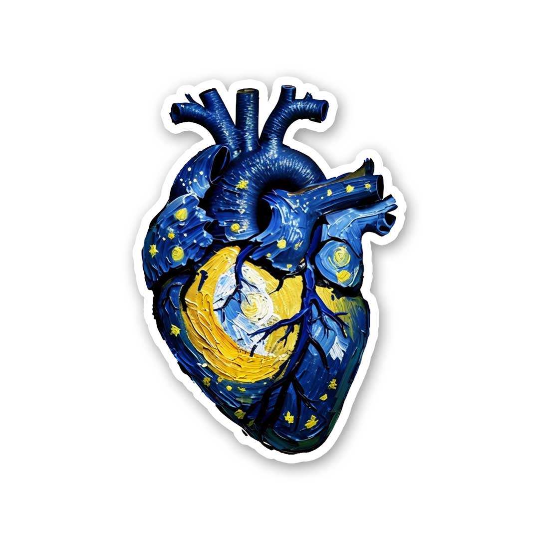 Starry Heart Sticker waterproof vinyl decal for laptop, bike, car & bottle