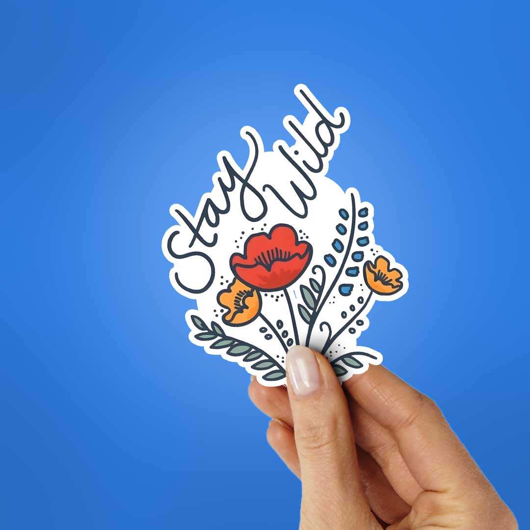 Stay Wild 0.1 Sticker waterproof vinyl decal for laptop, bike, car & bottle