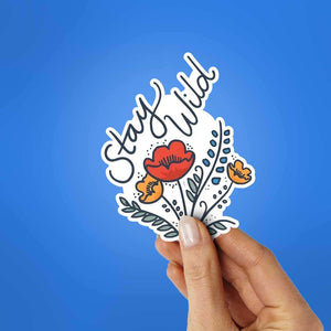 Stay Wild 0.1 Sticker waterproof vinyl decal for laptop, bike, car & bottle