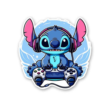 Stitch Gamer Sticker waterproof vinyl decal for laptop, bike, car & bottle