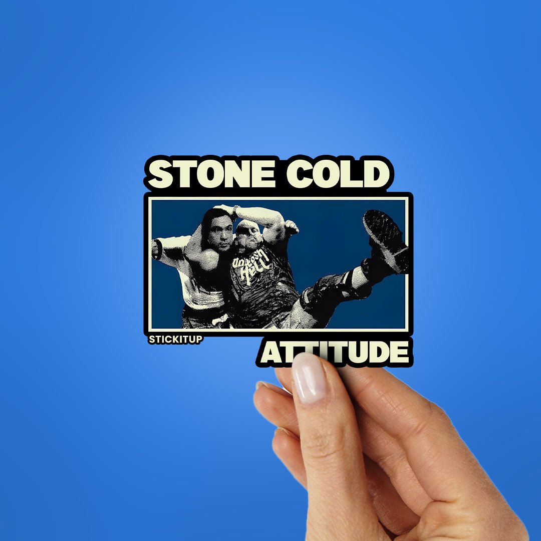 STONE COLD ATTITUDE Sticker waterproof vinyl decal for laptop, bike, car & bottle