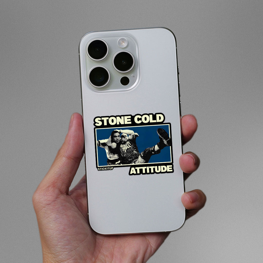 STONE COLD ATTITUDE Sticker waterproof vinyl decal for laptop, bike, car & bottle