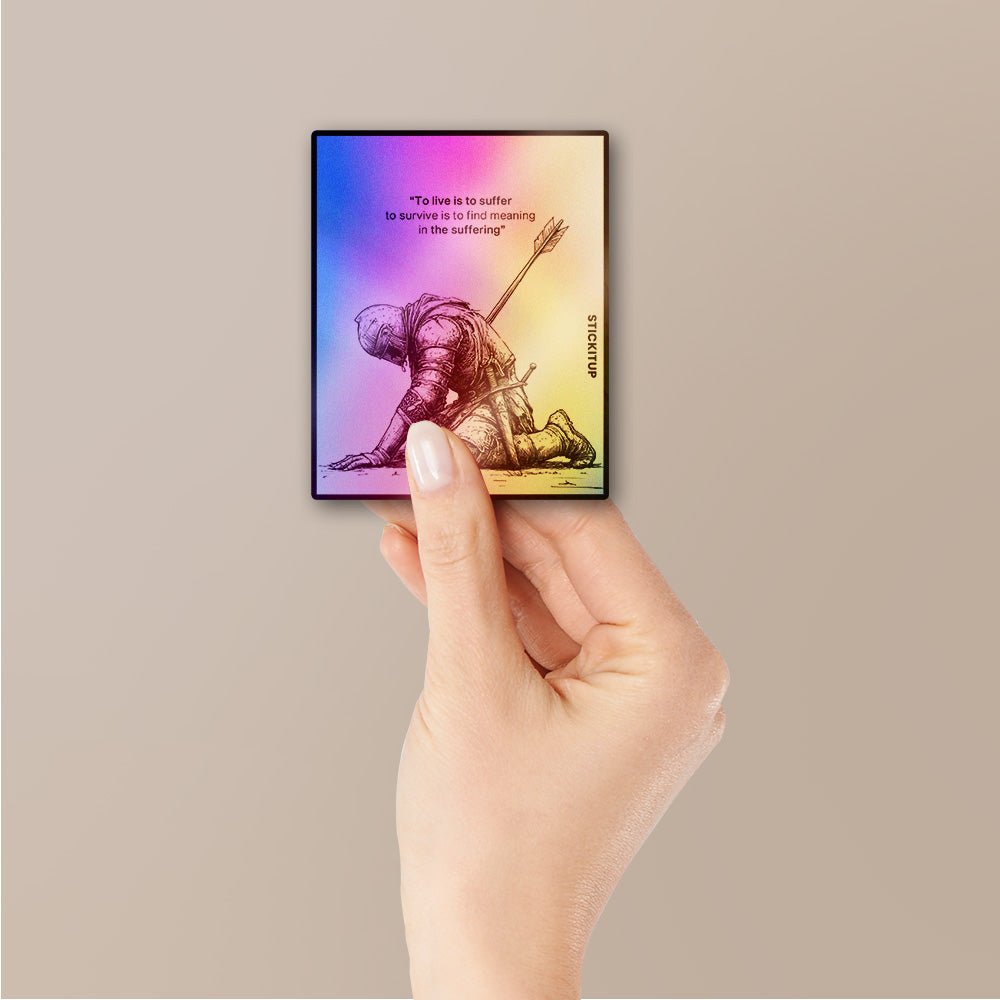 Suffering Sticker Holographic Stickers waterproof vinyl decal for laptop, bike, car & bottle