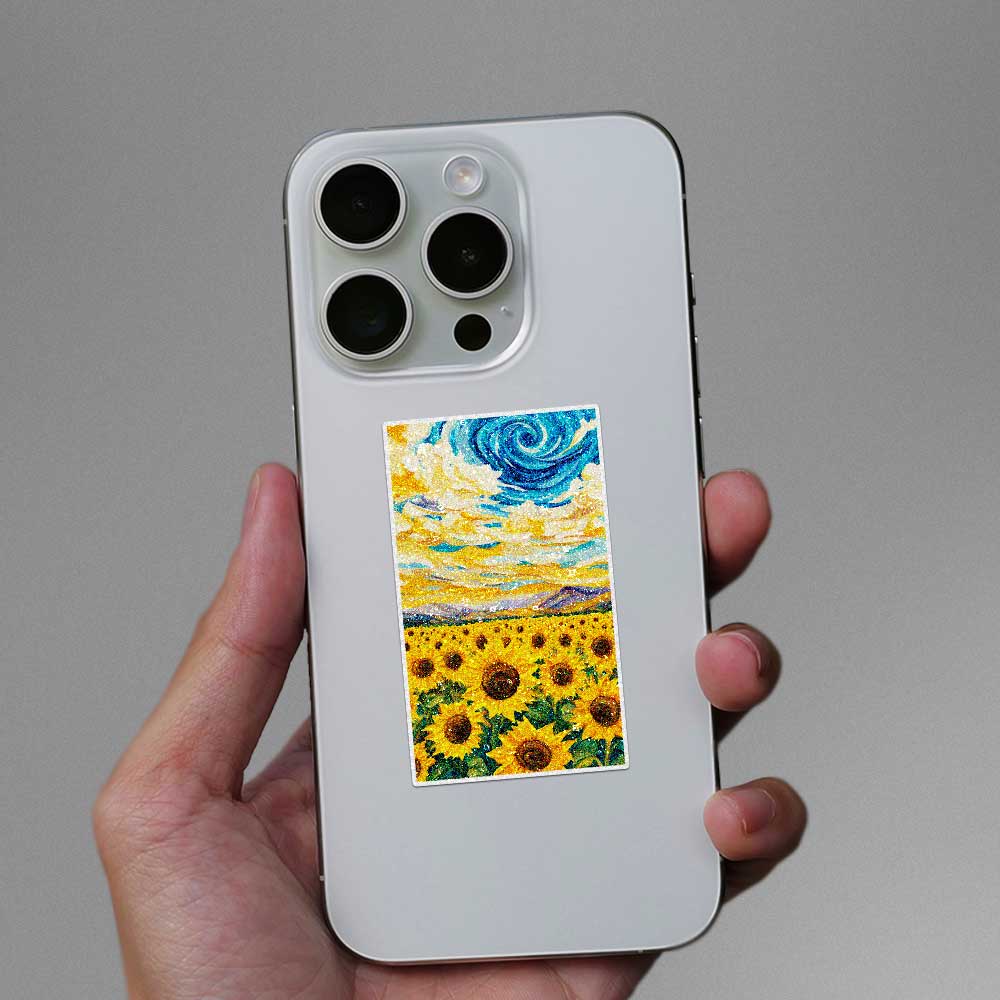 Sunflower Swirl Sky Glitter Sticker - Glitter Stickers | STICK IT UP